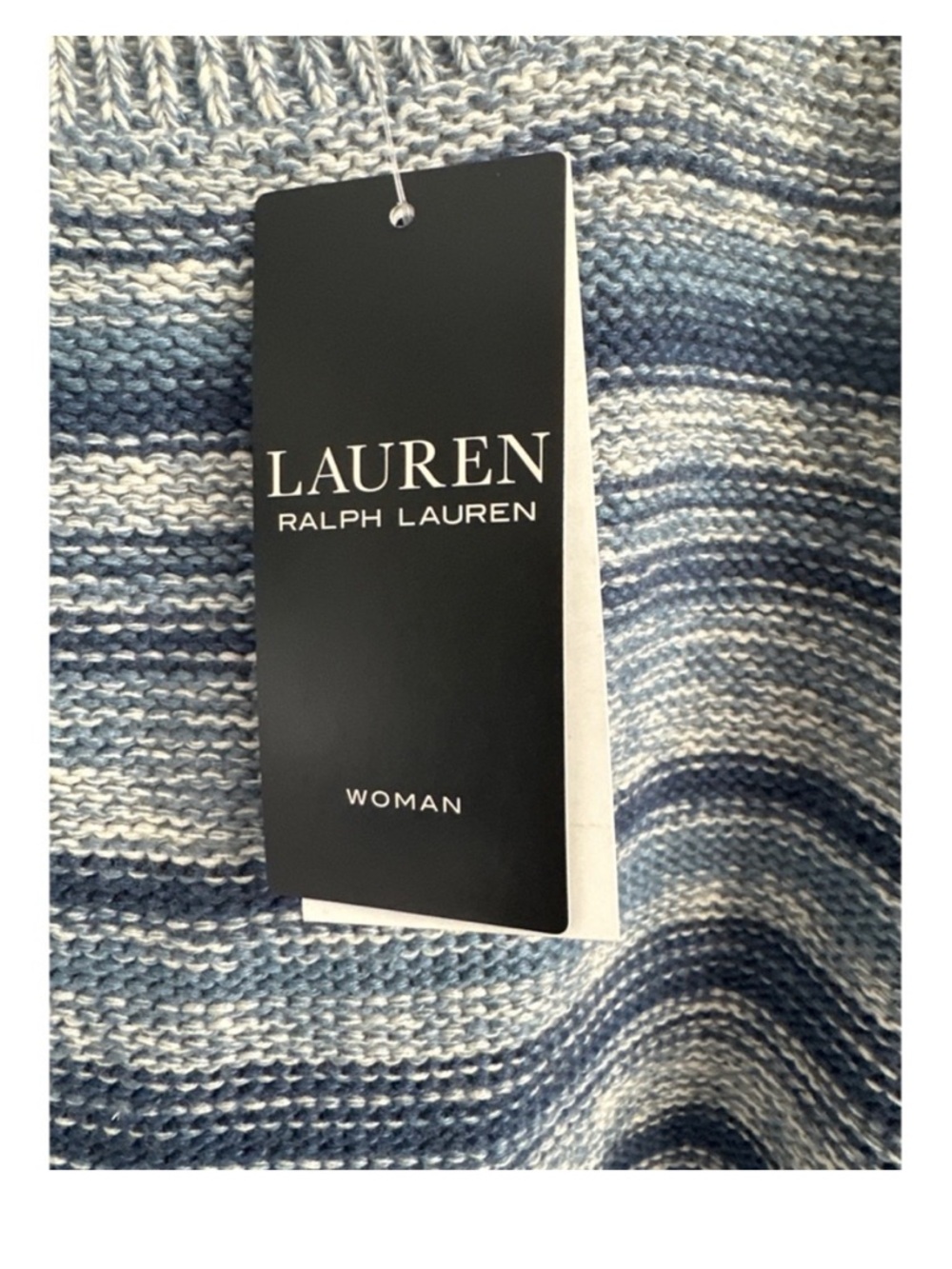 Lauren Ralph Lauren Blue Multi-Stripe Knit Linen Blend Tank Top Size 2X - Picture 6 of 12